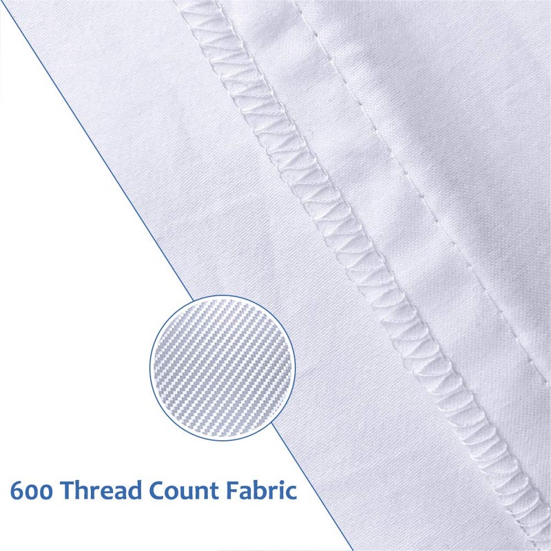 Precoco Queen Pillow Cases Set of 2 | 100% Cotton White Pillowcases Queen Size with 600 Threads | Stable Pillow Covers with Zipper Hidden for Hotel Quality, 20x30 - Image 5
